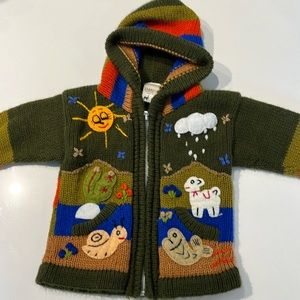Sisandina size 0 kids sweater handmade EUC 12-24mo